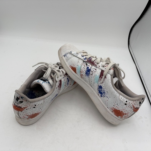 Adidas Superstar J Sprayed ID9807 White/Multicolor Size 7 Kids - Picture 3 of 11